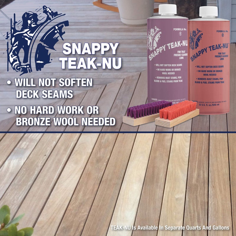 Star Brite SNAPPY TEAK-NU Kit - Restore & Renew Weathered Teak & Other Fine Wood - Professional Strength 2 Step System 2 X 32 OZ. (STN-QKIT) - Image 5