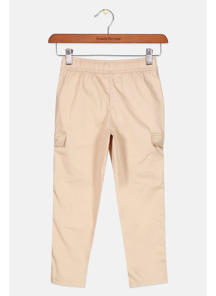 PUMA Kids Boy Sportswear Fit Brand Logo Cargo Pants, Beige  - Image 2