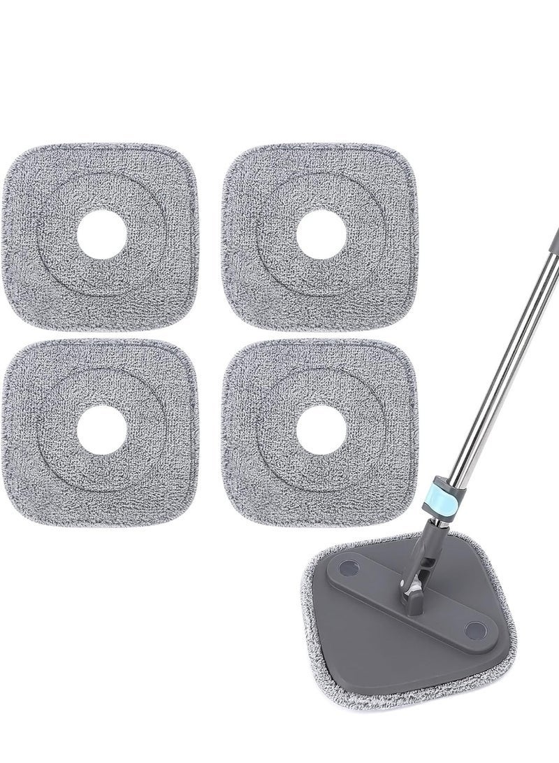 4 Pack 8.6" Square Microfiber Mop Pads Refills, Machine Washable, Highly Absorbent, Compatible with for True & Tidy Spin Mop and Most Square Spin Mops & Bucket - Image 1
