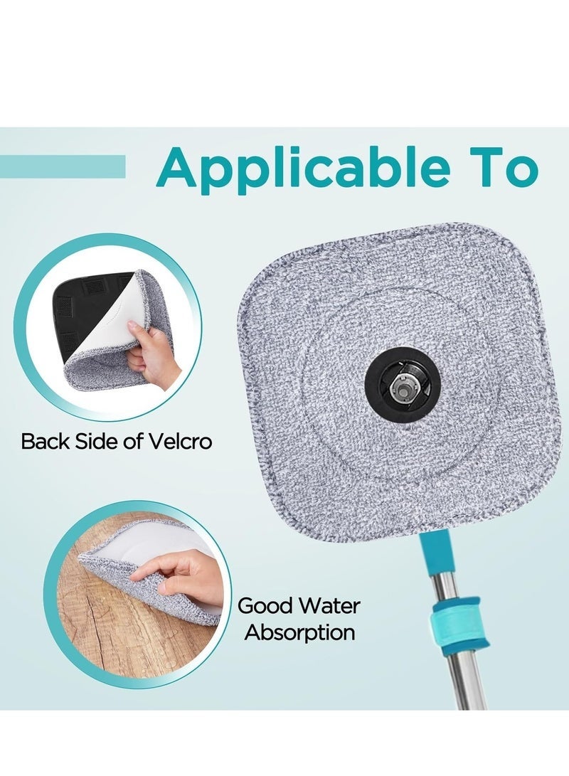 4 Pack 8.6" Square Microfiber Mop Pads Refills, Machine Washable, Highly Absorbent, Compatible with for True & Tidy Spin Mop and Most Square Spin Mops & Bucket - Image 3