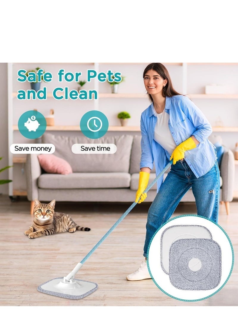 4 Pack 8.6" Square Microfiber Mop Pads Refills, Machine Washable, Highly Absorbent, Compatible with for True & Tidy Spin Mop and Most Square Spin Mops & Bucket - Image 5