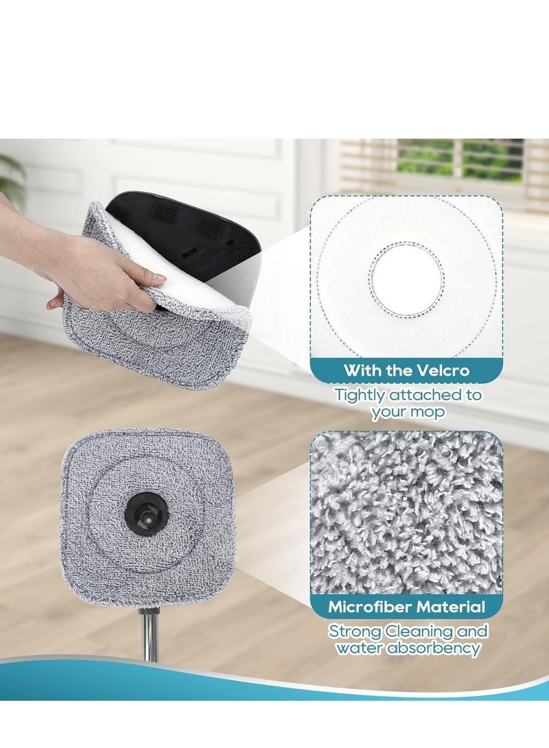4 Pack 8.6" Square Microfiber Mop Pads Refills, Machine Washable, Highly Absorbent, Compatible with for True & Tidy Spin Mop and Most Square Spin Mops & Bucket - Image 4
