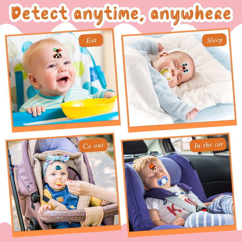 Weewooday Stick-on Fever Cartoon Stickers Forehead Fever Kids Cartoon Stickers Temperature Fever Patch for Kids Baby Adults Home Office Supplies (Cute Style) - Image 5