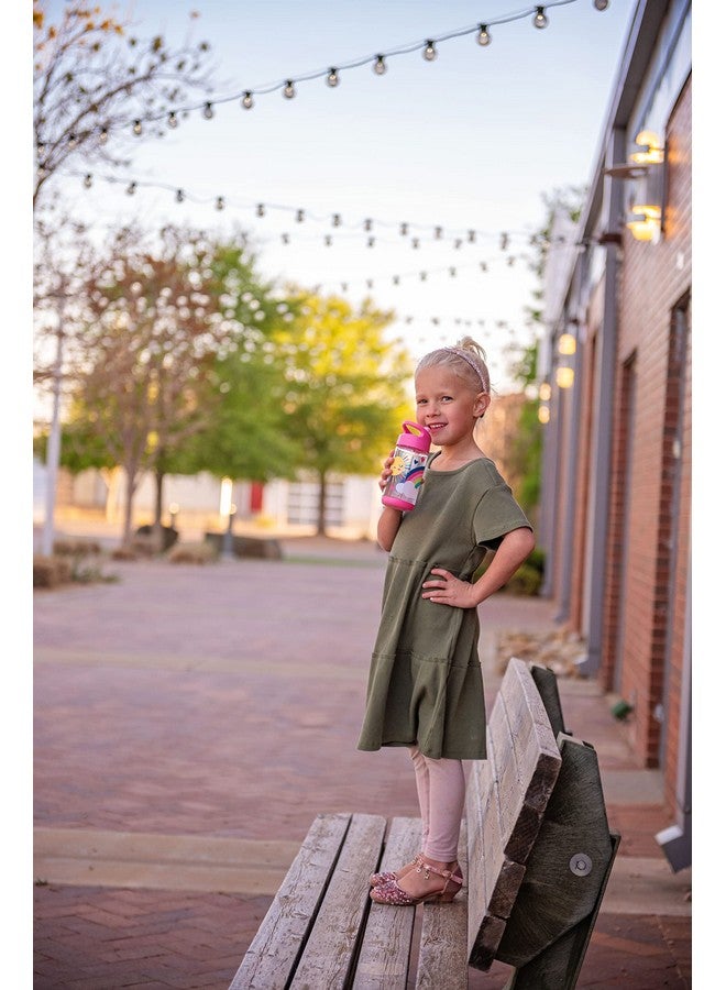 Stephen Joseph, Kids Sip and Snack Water Bottle, 12 oz Tritan BPA Free, Drink Bottle for Girls & Boys, Back to School Charcoal Flower - Image 4