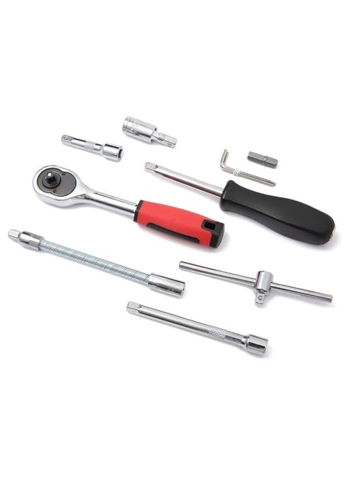 مجموعة أدوات ميكانيكية لإصلاح السيارات - 46 قطعة - 32x19.5x18 سم - احمر - Image 5