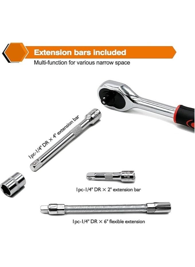 مجموعة أدوات ميكانيكية لإصلاح السيارات - 46 قطعة - 32x19.5x18 سم - احمر - Image 4