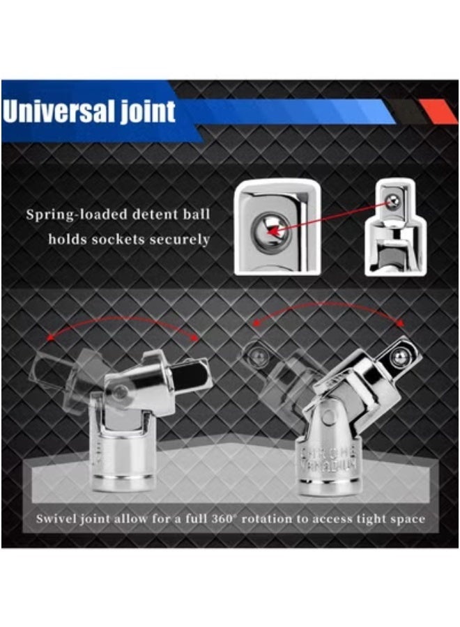 مجموعة أدوات ميكانيكية لإصلاح السيارات - 46 قطعة - 32x19.5x18 سم - احمر - Image 2