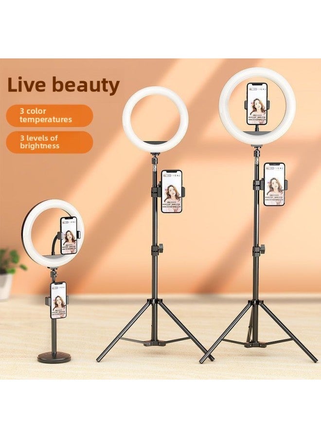 Light-filling Mobile Phone Bracket Beauty Live Tripod Soft Light Eye Protection Overhead Photography Indoor Photography-Color Of Light Source:1.7m Floor-standing Telescopic + Pan/tilt + Camera Position + Camera-30cm- 12inch [brightness Adjustable Three-color Beauty]  - Image 2