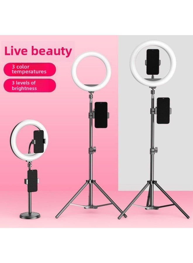 Light-filling Mobile Phone Bracket Beauty Live Tripod Soft Light Eye Protection Overhead Photography Indoor Photography-Color Of Light Source:1.7m Floor-standing Telescopic + Pan/tilt + Camera Position + Camera-30cm- 12inch [brightness Adjustable Three-color Beauty]  - Image 3
