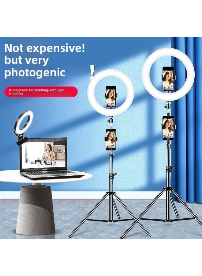 Light-filling Mobile Phone Bracket Beauty Live Tripod Soft Light Eye Protection Overhead Photography Indoor Photography-Color Of Light Source:1.7m Floor-standing Telescopic + Pan/tilt + Camera Position + Camera-30cm- 12inch [brightness Adjustable Three-color Beauty]  - Image 4