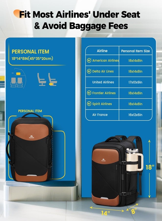 MATEIN Personal Item Travel Backpack 18x14x8 with USB C Port, Airline Approved Spirit Personal Item Bag Fits 17" Laptop, Waterproof TSA Underseat Backpack for Airplanes Luggage with Tracker Pocket - Image 3