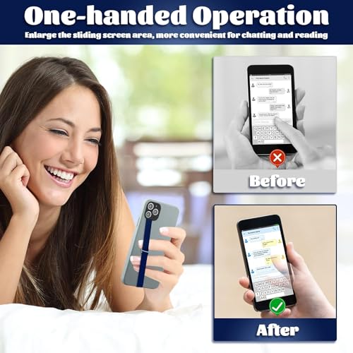 Mizi [3 Pack] C-Shaped Clip Finger Phone Grip, Silicone Mobile Strap for Phone Case with Clip as Phone Loop Holder for iPhone & Android Phones - Black/Blue/Pink (Large) - Image 5