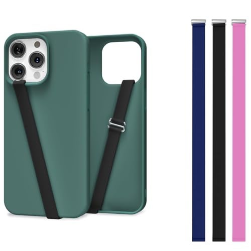 Mizi [3 Pack] C-Shaped Clip Finger Phone Grip, Silicone Mobile Strap for Phone Case with Clip as Phone Loop Holder for iPhone & Android Phones - Black/Blue/Pink (Large) - Image 1