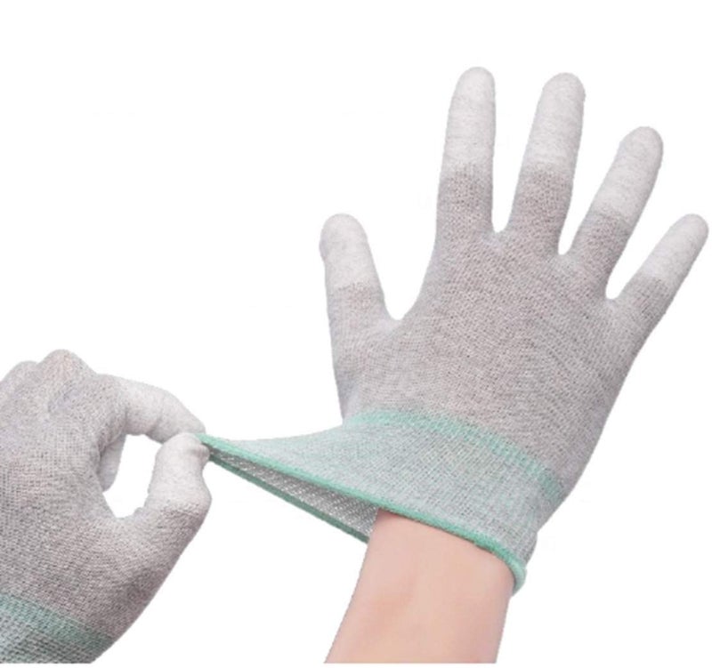 Viper Gloves VIPER 10 Pairs Anti Static Gloves, Coated Fingertip Grey Carbon Fibers,13G ESD Safety Work Gloves (Large, Yellow) - Image 3