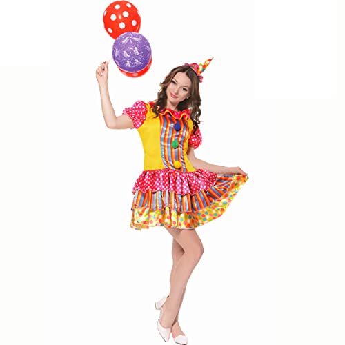 KalcyKizz Women's Color Circus Clown Costume (XXL) - Image 3