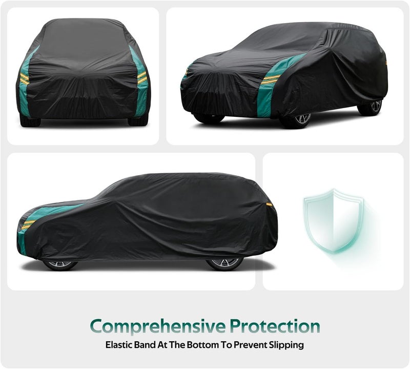 Molebt SUV Car Covers Waterproof All Weather, Universal Fit for BMW X5, Toyota Highlander, Ford Explorer, Jeep Grand Cherokee, Honda Pilot, etc. Rain Winter Sun Protection. (Length: 191"-201") - Image 4