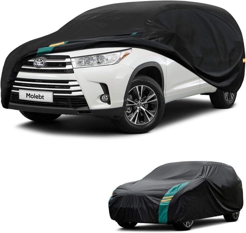 Molebt SUV Car Covers Waterproof All Weather, Universal Fit for BMW X5, Toyota Highlander, Ford Explorer, Jeep Grand Cherokee, Honda Pilot, etc. Rain Winter Sun Protection. (Length: 191"-201") - Image 1