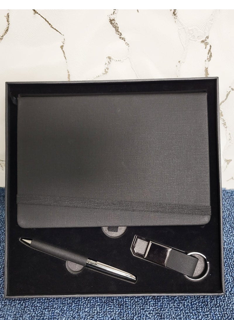 This luxurious 3-in-1 gift set features a premium diary planner, keychain, and pen for men and women - Image 3