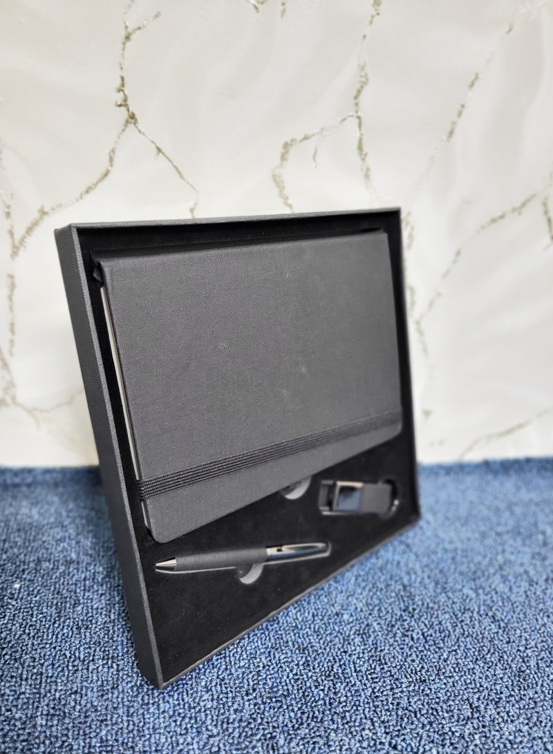 This luxurious 3-in-1 gift set features a premium diary planner, keychain, and pen for men and women - Image 2