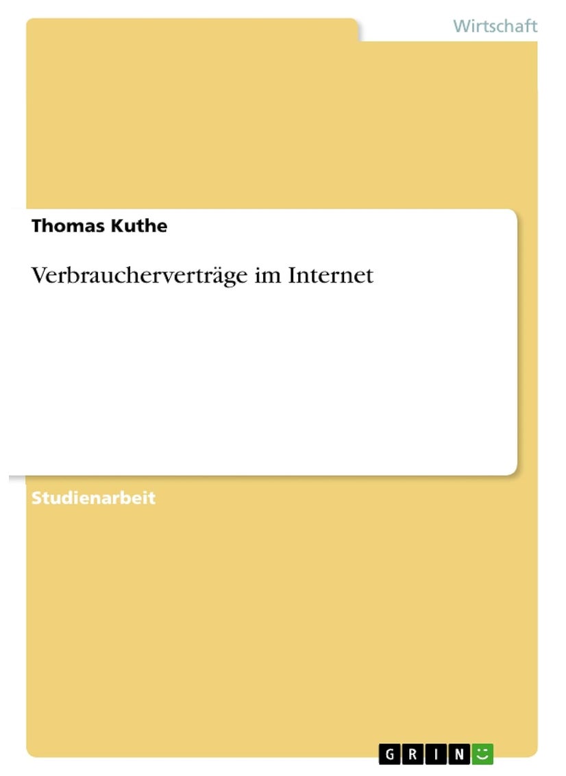 Verbraucherverträge im Internet 