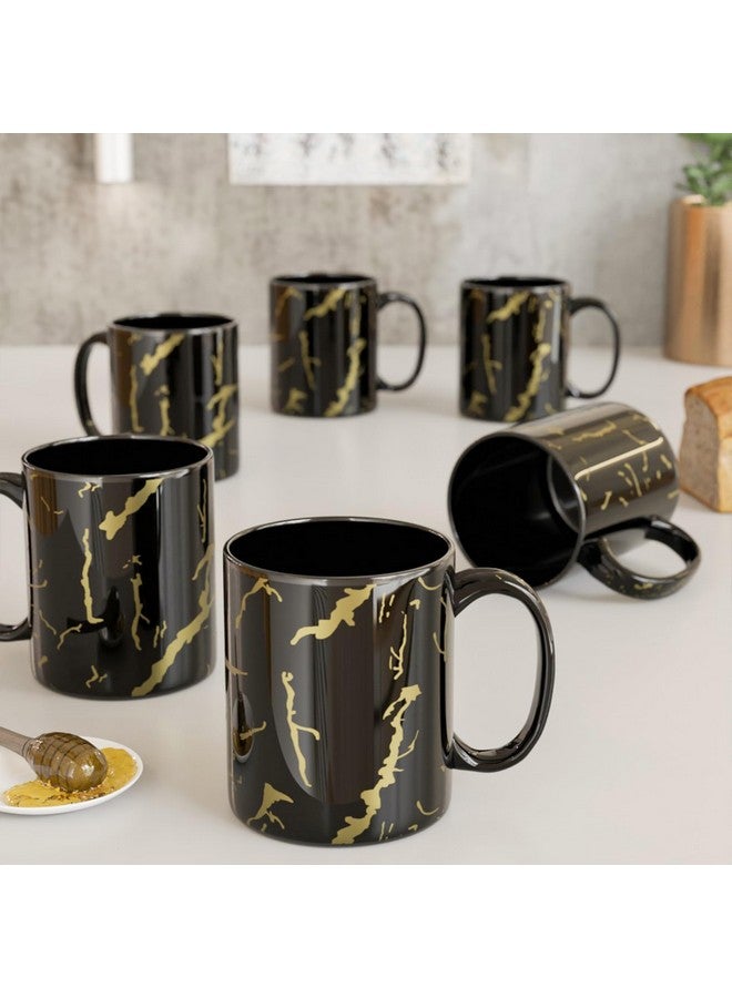 The Earth Store Black Copper Pipe Coffee Mug Set of 6 Ceramic Mugs to Gift to Best Friend, Tea Mugs, Microwave Safe Coffee Mugs, - Image 3
