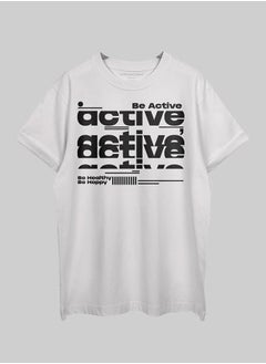 THREADCURRY THREADCURRY Be Active Oversized Drop Shoulder Cotton Loose Printed T-Shirt for Men  - Image 1