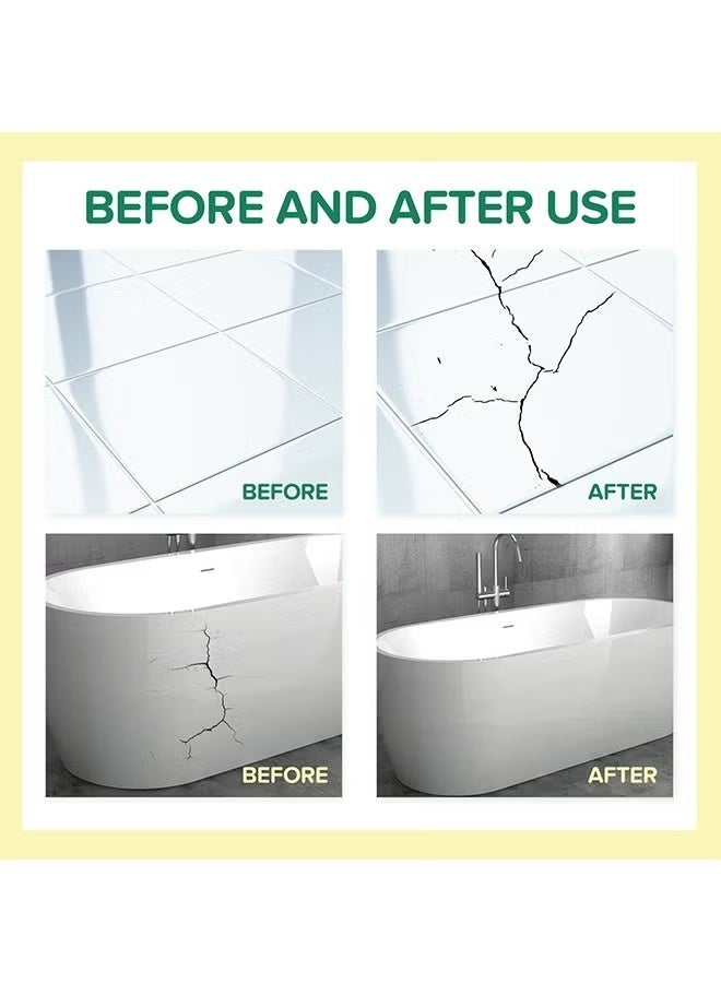 إيلهو معجون إصلاح السيراميك، مقاوم للماء ومانع للتسرب، صلب ومتين، مجموعة معجون إصلاح الحوائط الجافة، مجموعة غراء Ab للرخام (أبيض) - Image 5