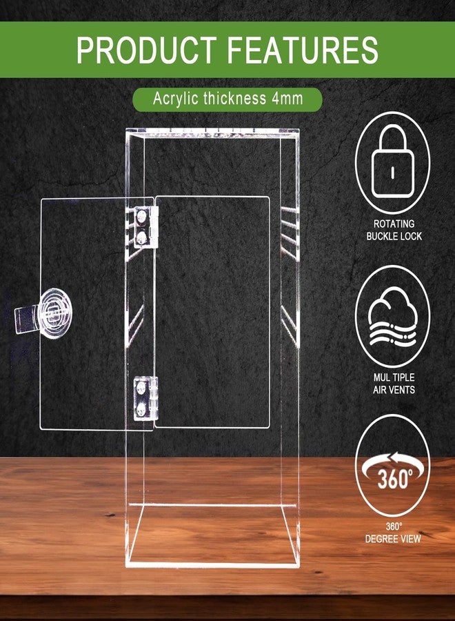 SORWATEE Spider Terrarium Kit, Jumping Spider Enclosure with Hideout, Rope Bridge, Ledge Ladder, Micro Habitat Terrarium for Small Tree Dwelling Reptiles, Arboreal Tarantula Enclosure (6x6x12 Inches) - Image 3