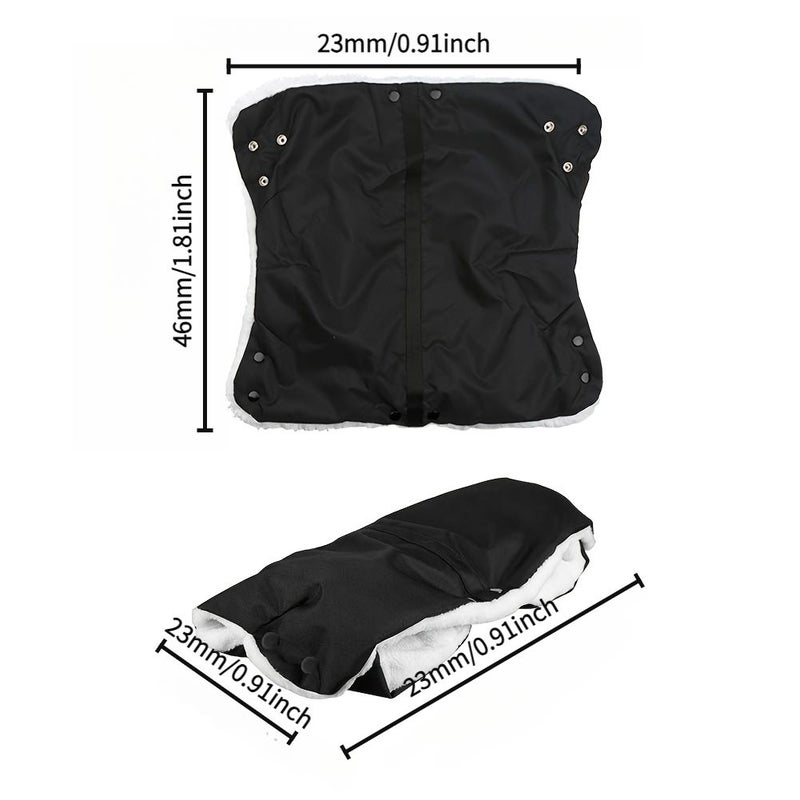 Black One Piece Windproof Gloves For Trolley Handles Winter Universal Additions Portable Easy To Install Prevent Freezing - Image 2