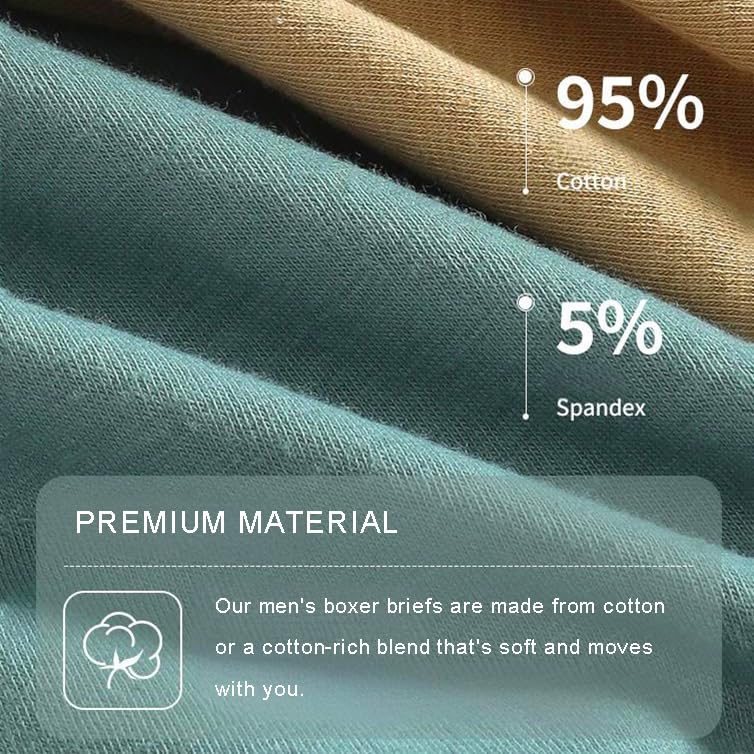 ROSTITCH Men's Boxer Briefs, Soft and Breathable Cotton Underwear with ComfortFlex Waistband, Multipack (US, Alpha, X-Large, Regular, Regular, Back/Royal Blue/Dark Gray/Gray) - Image 5