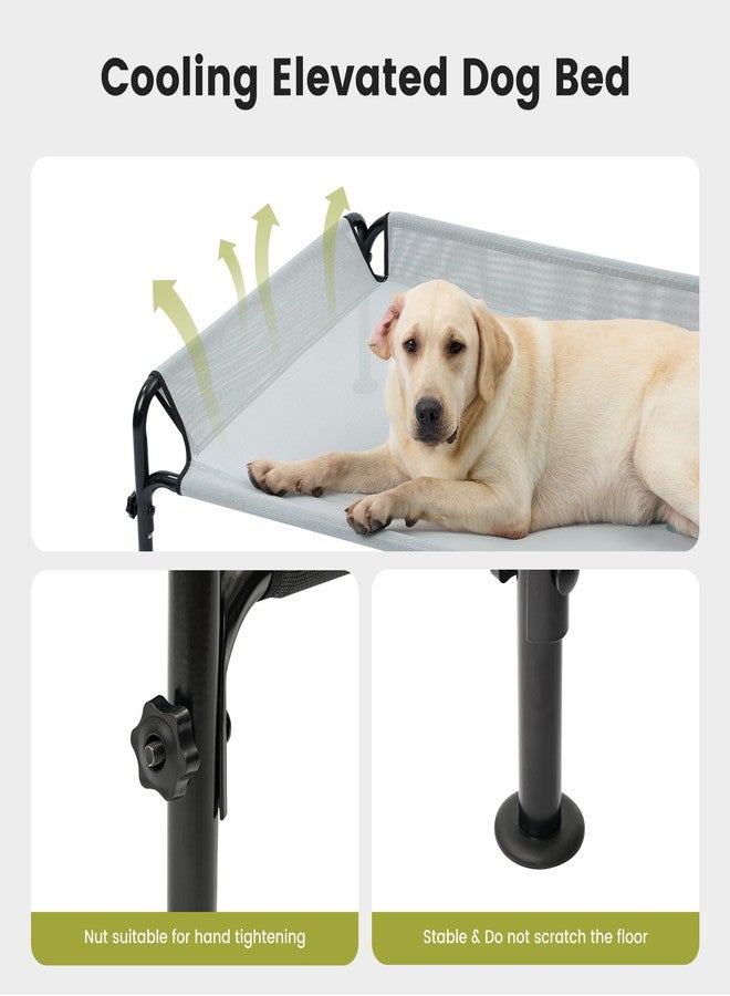 Gardner Pet Elevated Dog Bed for Medium Size Dog, Outdoor Raised Bed Waterproof Portable Cooling Cot Pet Hammock Bed with 3-Sided Guardrail, Breathable Mesh, Grey, 42 Inches - Image 3