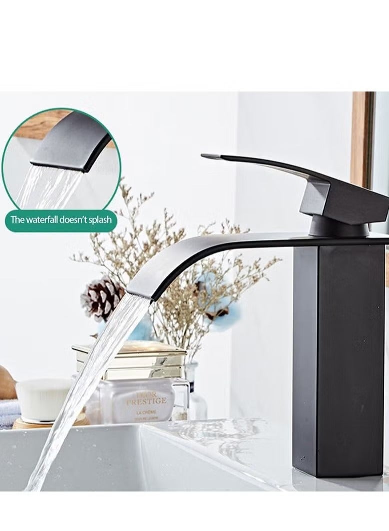 Monda Bathroom Basin Faucet Waterfall Deck Mounted Cold and Hot Water Mixer Basin Faucet Bathroom Sink Deck Faucet - Image 2