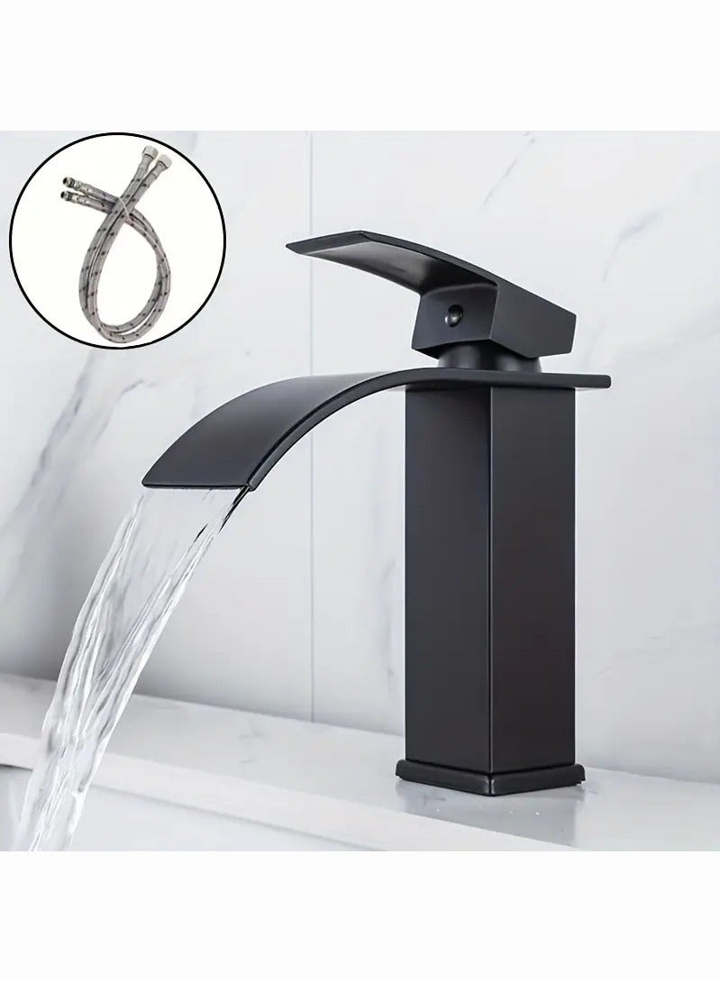 Monda Bathroom Basin Faucet Waterfall Deck Mounted Cold and Hot Water Mixer Basin Faucet Bathroom Sink Deck Faucet - Image 1