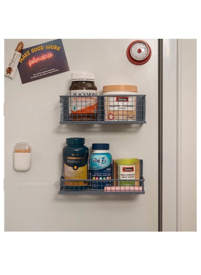 NeeMee Strong Magnetic Refrigerator Shelf Spice Organizer Creative Refrigerator Magnet Magnetic Side Kitchen Spice Rack - Image 3