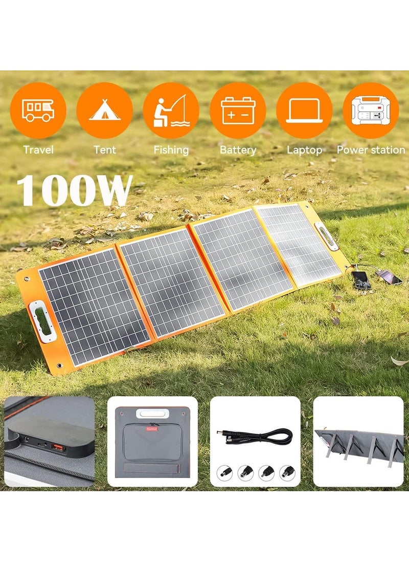 FlashFish 100W 18V Foldable Solar Panel, Solar Charger for Portable Power Station, DC Output 65W USB QC3 Port  - Image 3