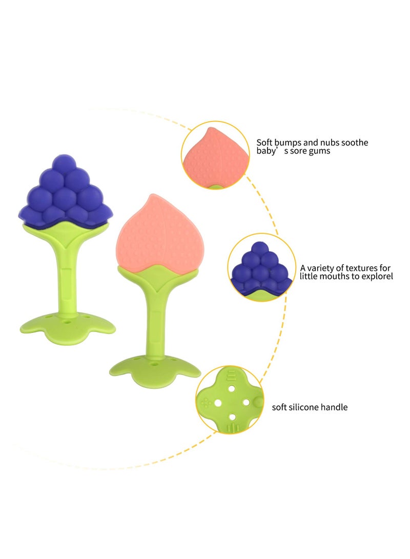 السيد باندا العاب تسنين للاطفال، عضاضة اطفال من السيليكون خالية من BPA لتهدئة الاسنان وتخفيف التهاب اللثة، فرشاة اسنان اصابع الموز، مجموعة عضاضة زرافة على شكل فاكهة للاولاد والبنات - Image 2