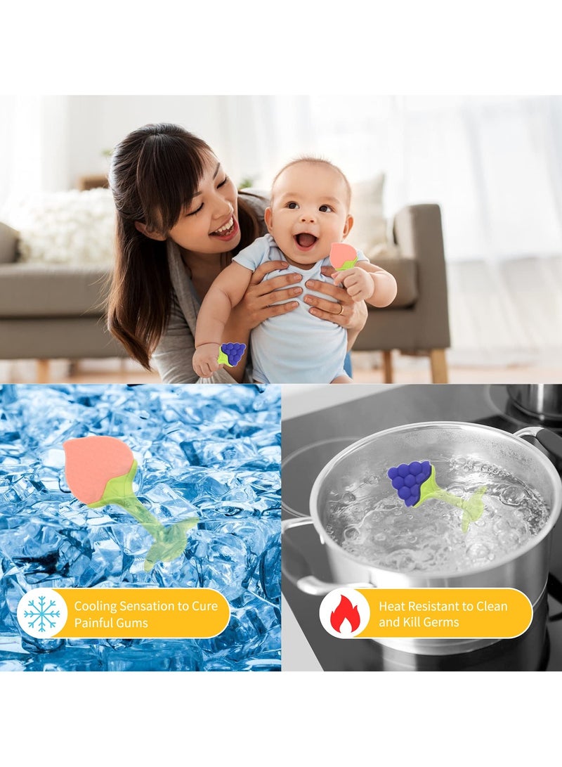 السيد باندا العاب تسنين للاطفال، عضاضة اطفال من السيليكون خالية من BPA لتهدئة الاسنان وتخفيف التهاب اللثة، فرشاة اسنان اصابع الموز، مجموعة عضاضة زرافة على شكل فاكهة للاولاد والبنات - Image 5