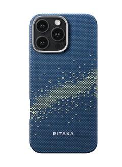 PITAKA iPhone 16 Pro Max MagSafe Case Tactile Woven Ultra Slim Cover with Raised Camera Lip / Woven Touch / Compatible with MagSafe / Drop and Damage Protection - Milky Way Galaxy  - Image 1