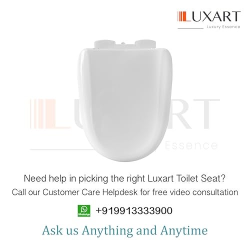 LUXART Toilet Seat Cover 44.5L x 34.5W CM|Western Rectangle Commode Round Seat Cover | Soft Close Technology Heavy Quality Commode Lid With Installation Kit | Stylish PP Toilet Cover For Bathroom - Image 2