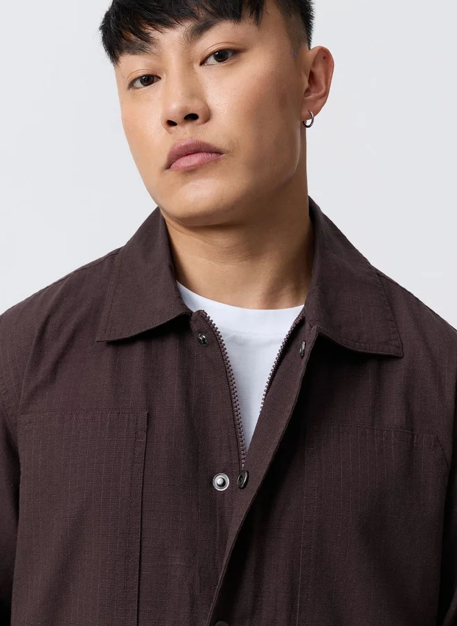 The Souled Store  The Souled Store Men Oversized Fit Solid Maroon Overshirt  | Best Price UAE