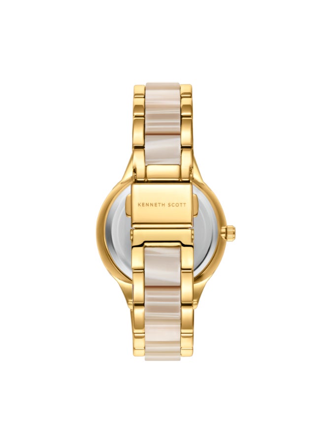 KENNETH SCOTT Women's Alloy and Acetate Plastic Multi Function Watch K24604-GCCI - 10.3 mm  - Image 3