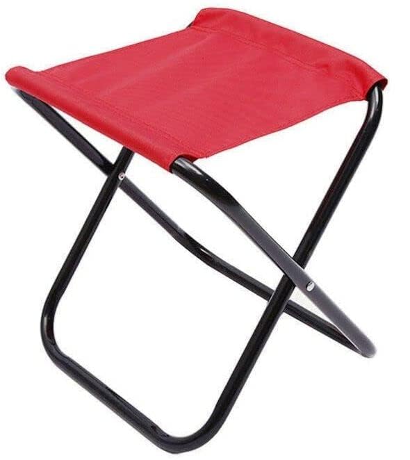 CRAFTSPEN Camp Chair Foldable Stool Light Weight Metal Material 175 Height Practical Foldable Stool Design Fishing Picnic Camping BBQ Beach Hunting Hiking Climbing a Mountain Travel Red - Image 1