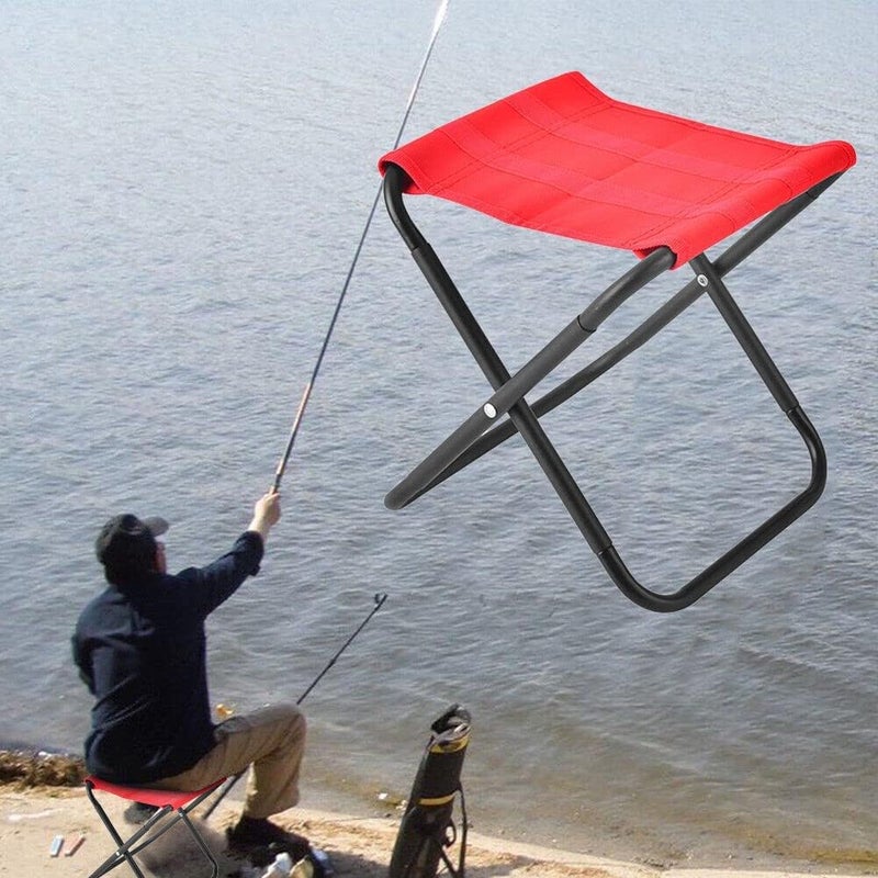 CRAFTSPEN Camp Chair Foldable Stool Light Weight Metal Material 175 Height Practical Foldable Stool Design Fishing Picnic Camping BBQ Beach Hunting Hiking Climbing a Mountain Travel Red - Image 2