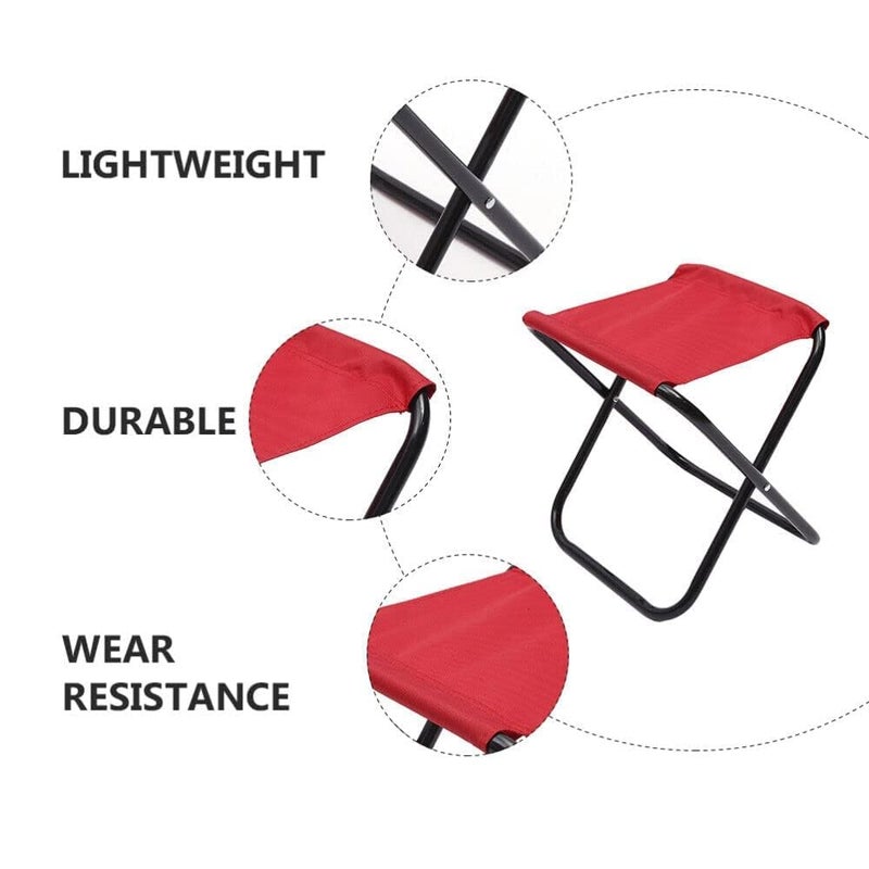 CRAFTSPEN Camp Chair Foldable Stool Light Weight Metal Material 175 Height Practical Foldable Stool Design Fishing Picnic Camping BBQ Beach Hunting Hiking Climbing a Mountain Travel Red - Image 4