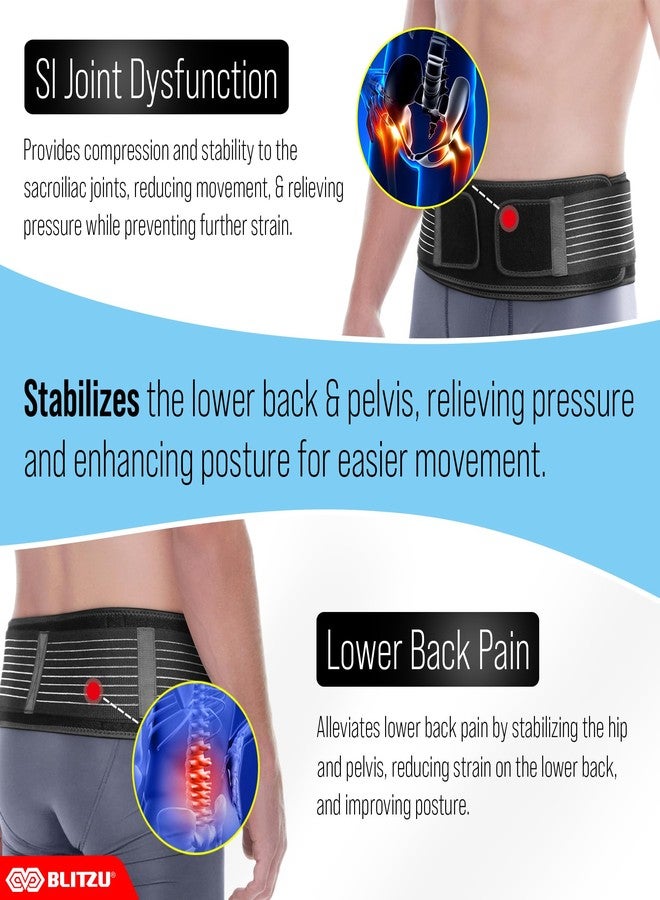 BLITZU Sacroiliac SI Joint Hip Belt for Women and Men, Trochanter Waist Brace for Sciatic Pain Relief, Chronic Lower Back, Pelvic, Hip, Leg & Sacral Nerve Support, SI Joint Dysfunction L-XL - Image 4