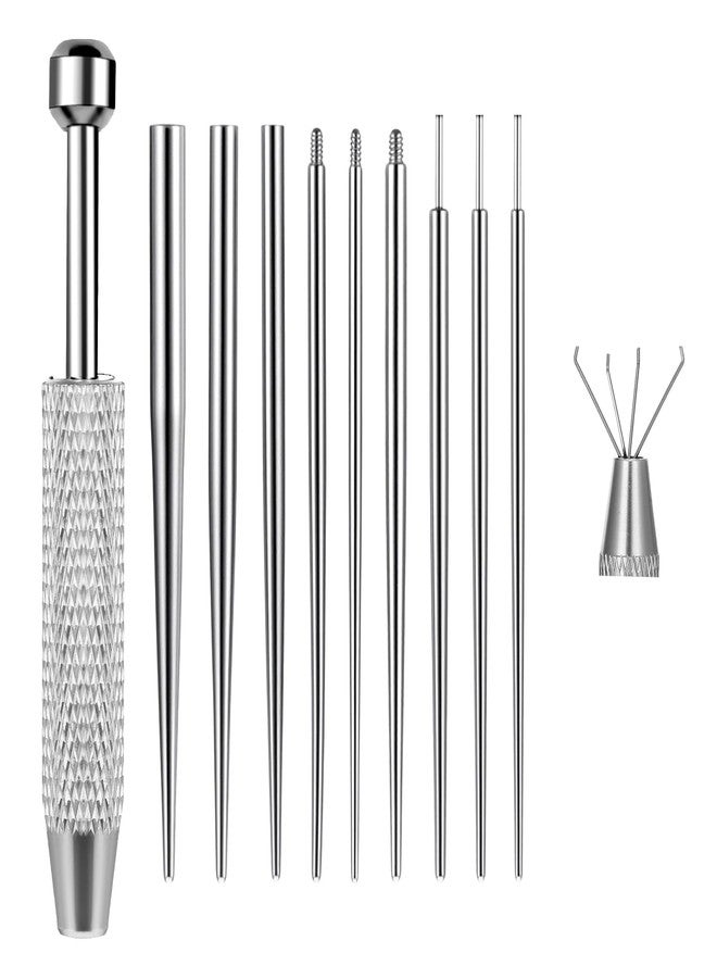 Telooco 10 Pcs Piercing Taper Piercing Ball Grabber Tool for Changing Jewelry - 12G 14G 16G 18G 20G Stainless Steel Flat Back Earring Insertion Tool Body Piercing Kit for Ear Nose Lip Navel Eyebrow - Image 1