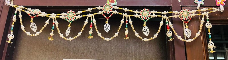 pranjals house pranjals house Door Hanging Beads Toran for Traditional Home Decoration/Pooja Room/Main Door and Temple - Multicolour - Image 3