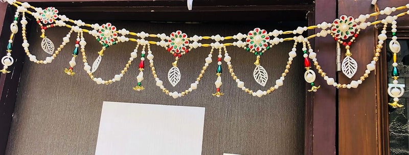 pranjals house pranjals house Door Hanging Beads Toran for Traditional Home Decoration/Pooja Room/Main Door and Temple - Multicolour - Image 4