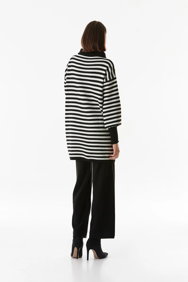 فولامودا Striped Half Zipper Knitwear Set