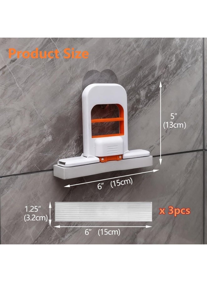 Mini Foldable Desktop Mop, Mini Sponge Hand Mop, Wet and Dry Use Cleaning System, Portable Self-Squeeze Small Swob for Kitchen Counter, Bathroom, Glass and Car (3 Sponge Head + 1 Squeeze Handle) - Image 5